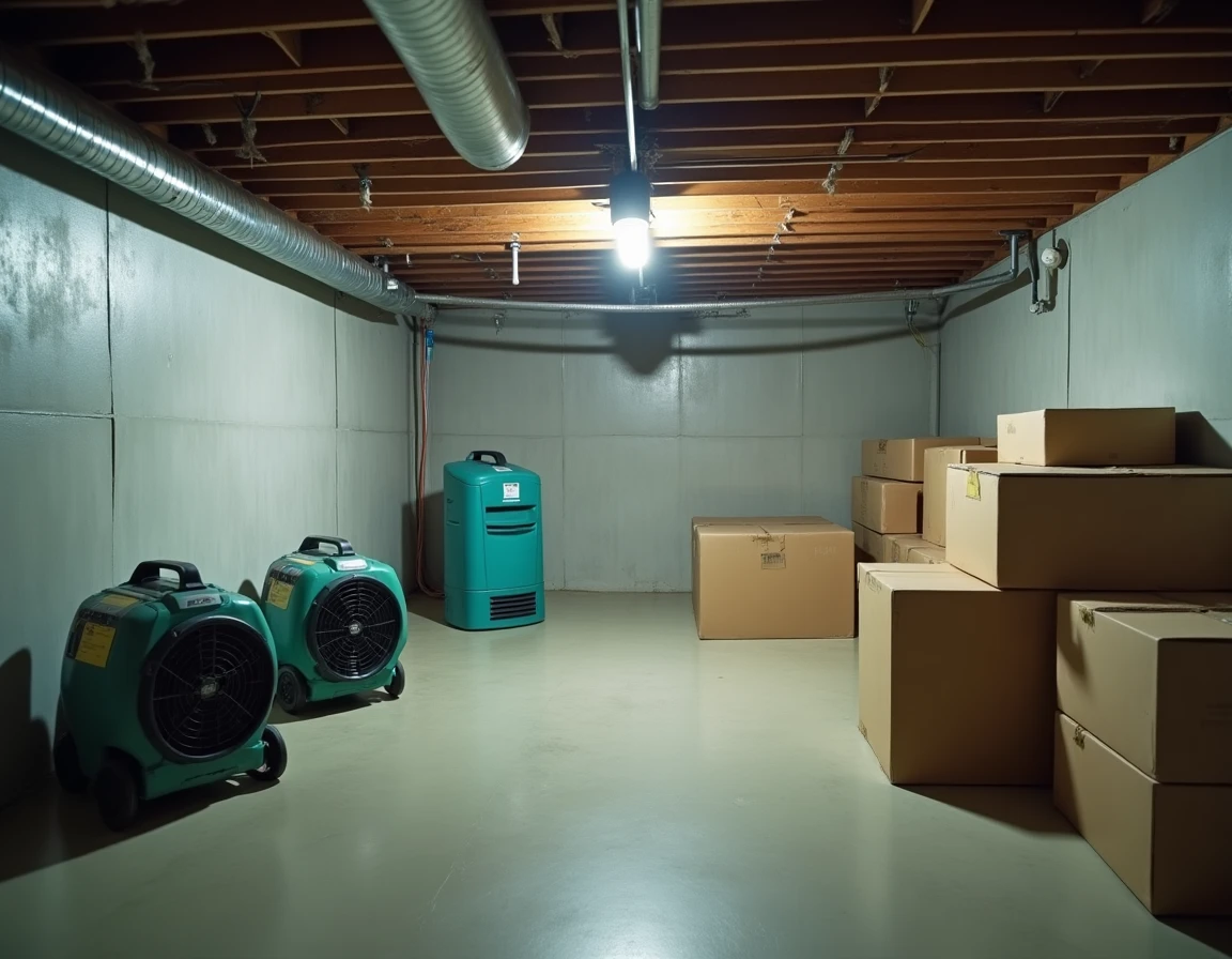 After — Basement flood — extracted, dried, documented